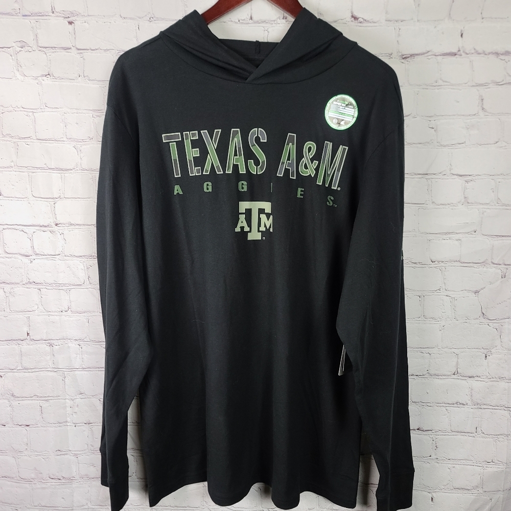 OHT  Texas A&M Aggies Mens XL Black Long-sleeved T Shirt Hoodie